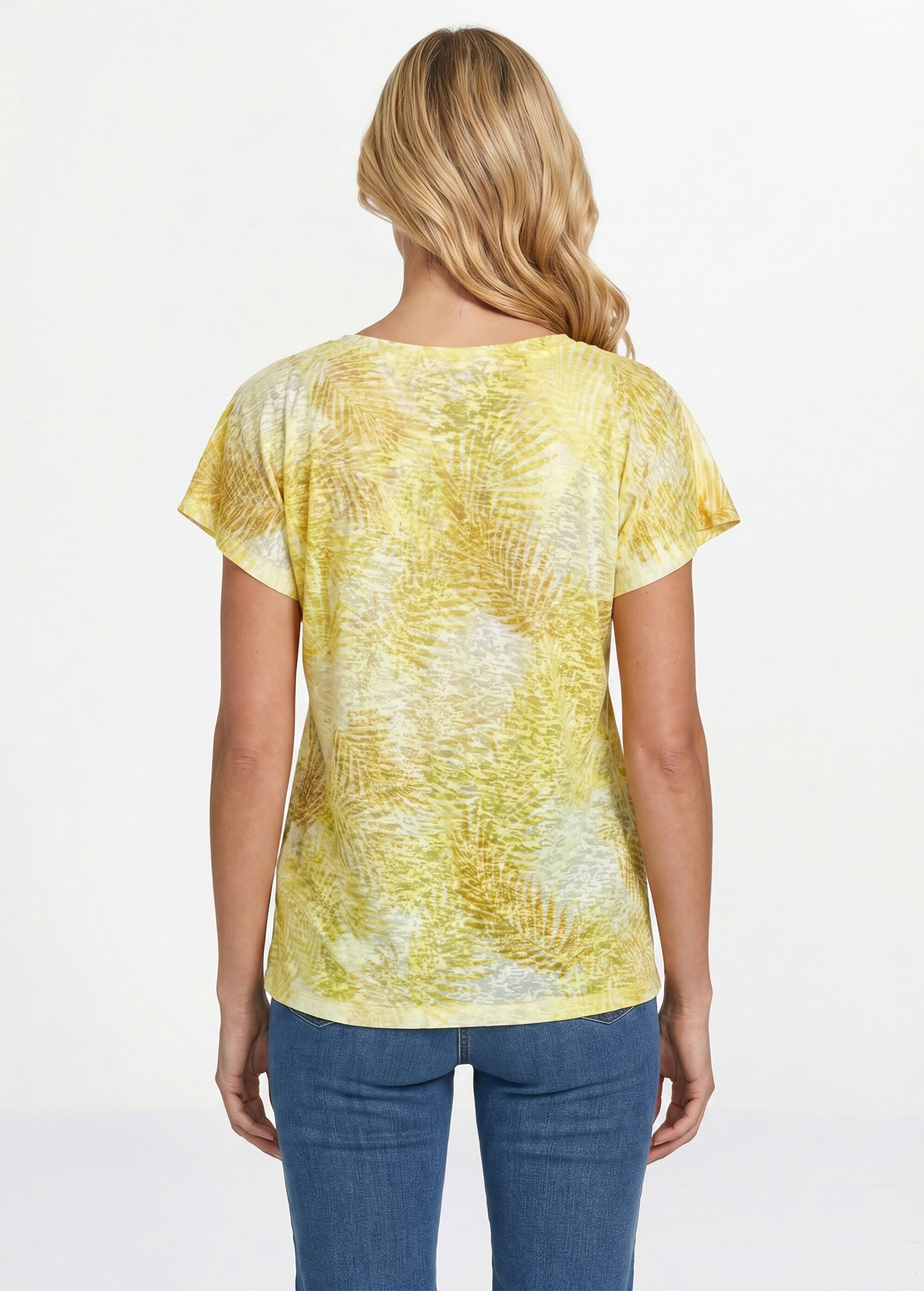 T-shirt imprimé court maille dévorée