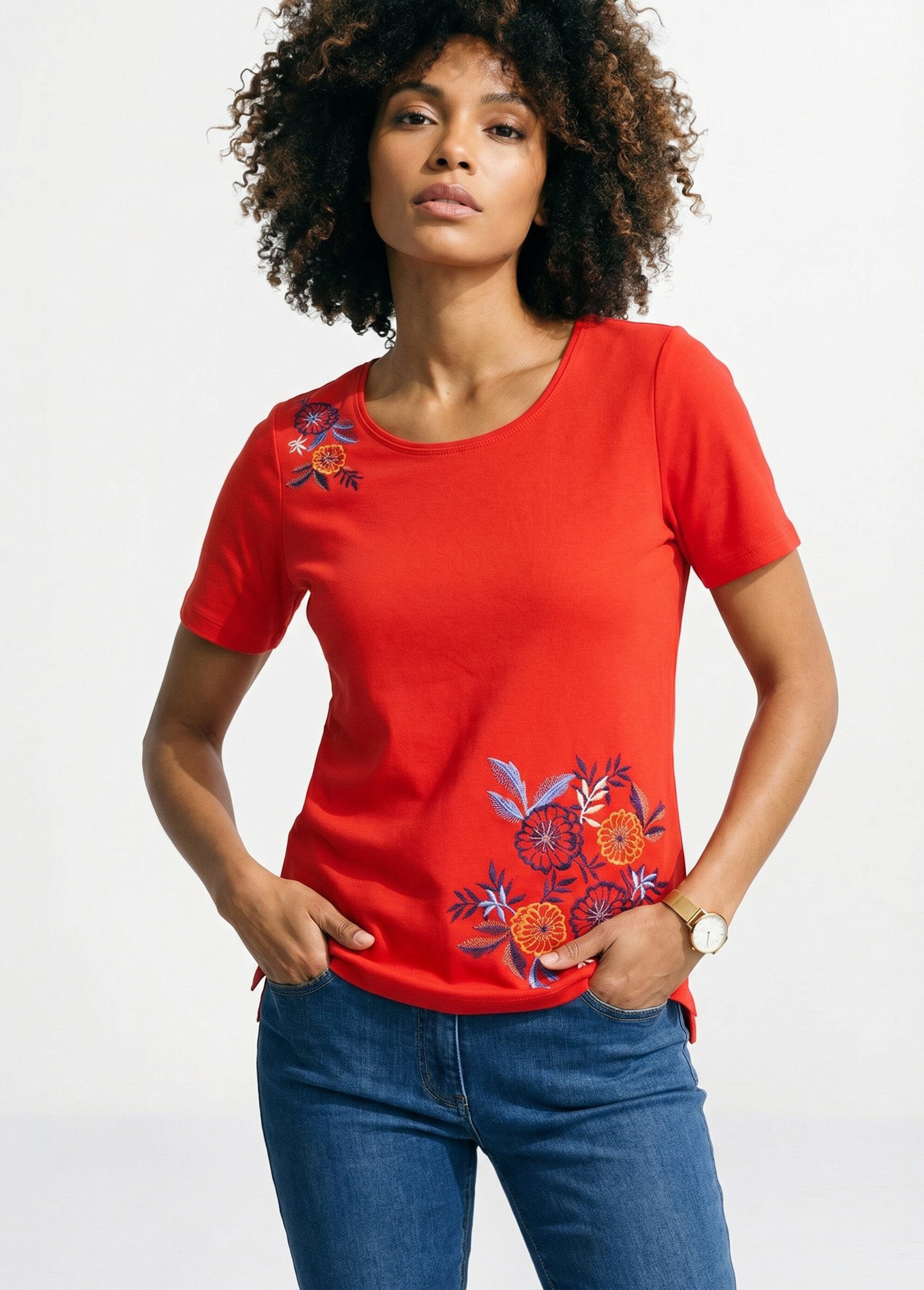 T-shirt manches courtes brodé ou imprimé