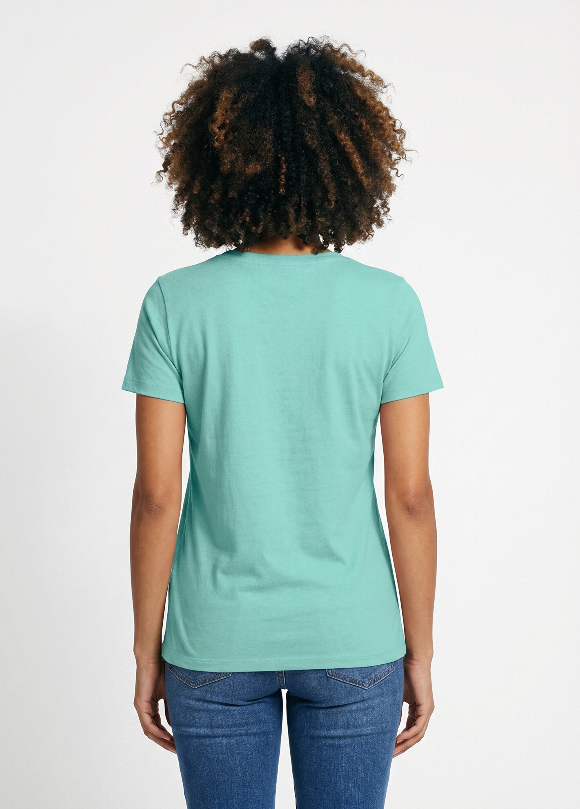 T-shirt manches courtes brodé ou imprimé Femme Vert CAMPEAUX DO1