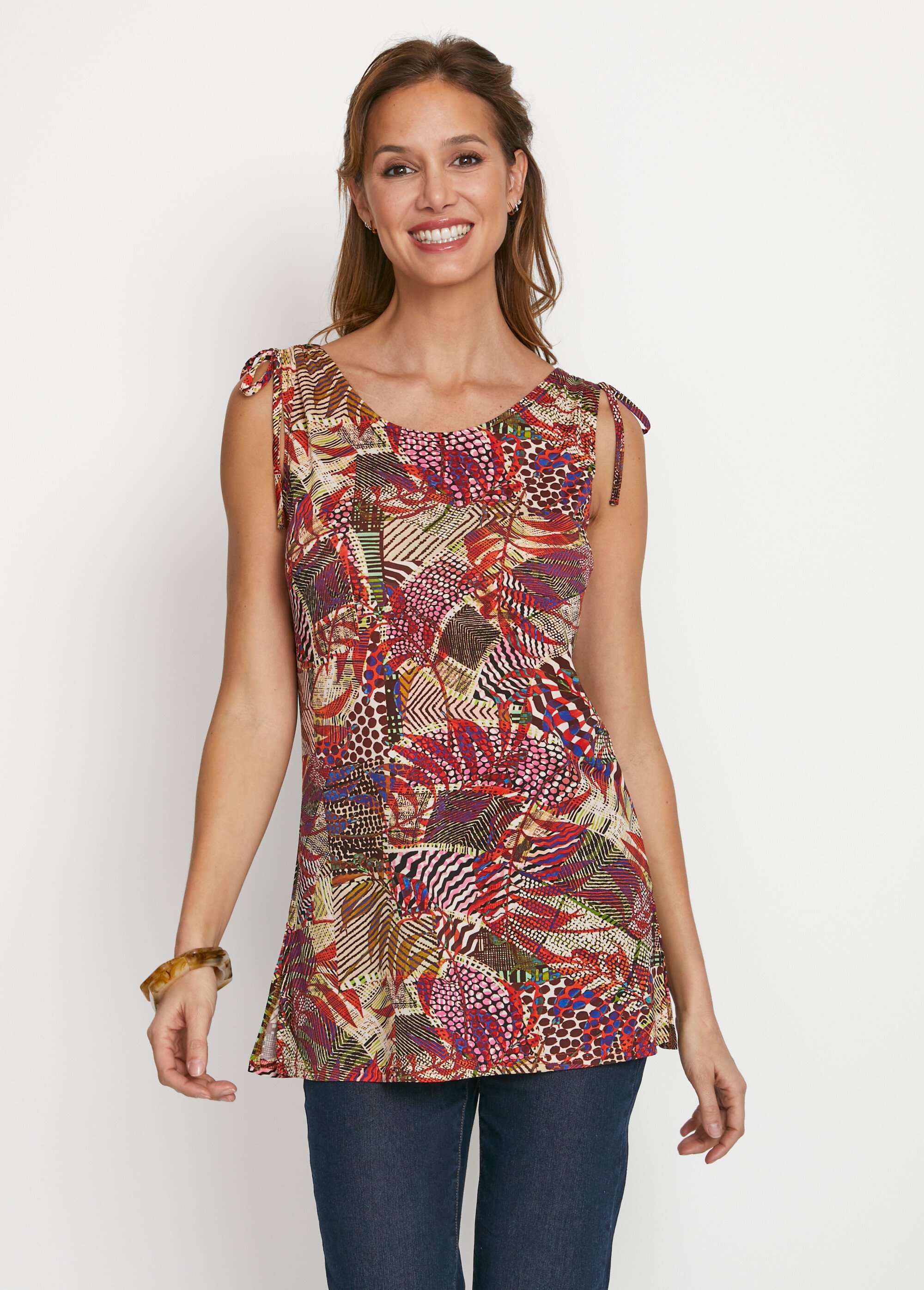 T-shirt long coupe débardeur Femme Orange CHARLES FA1