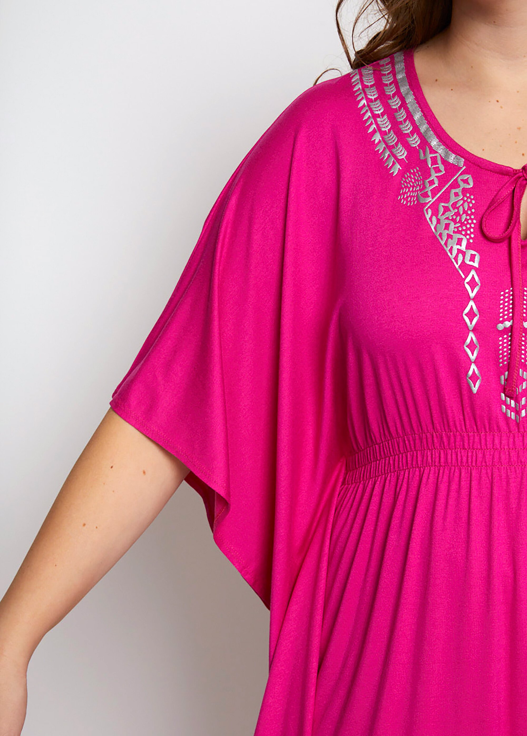 Tee-shirt longueur tunique volume T Femme Grande Taille Rose CAMBRIN DE2