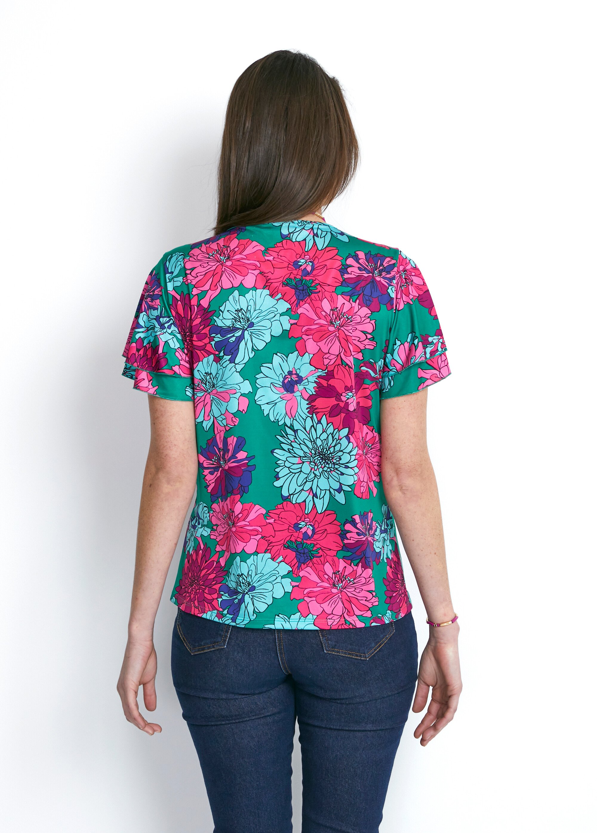 T-shirt manches courtes volantées