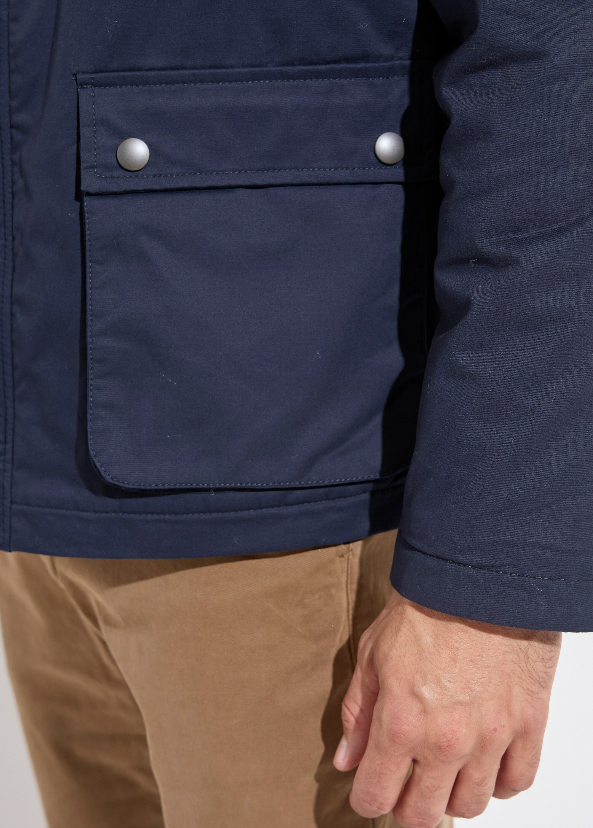 Veste anglaise chic ouatinée col velours Homme Bleu KYM5141 DE1