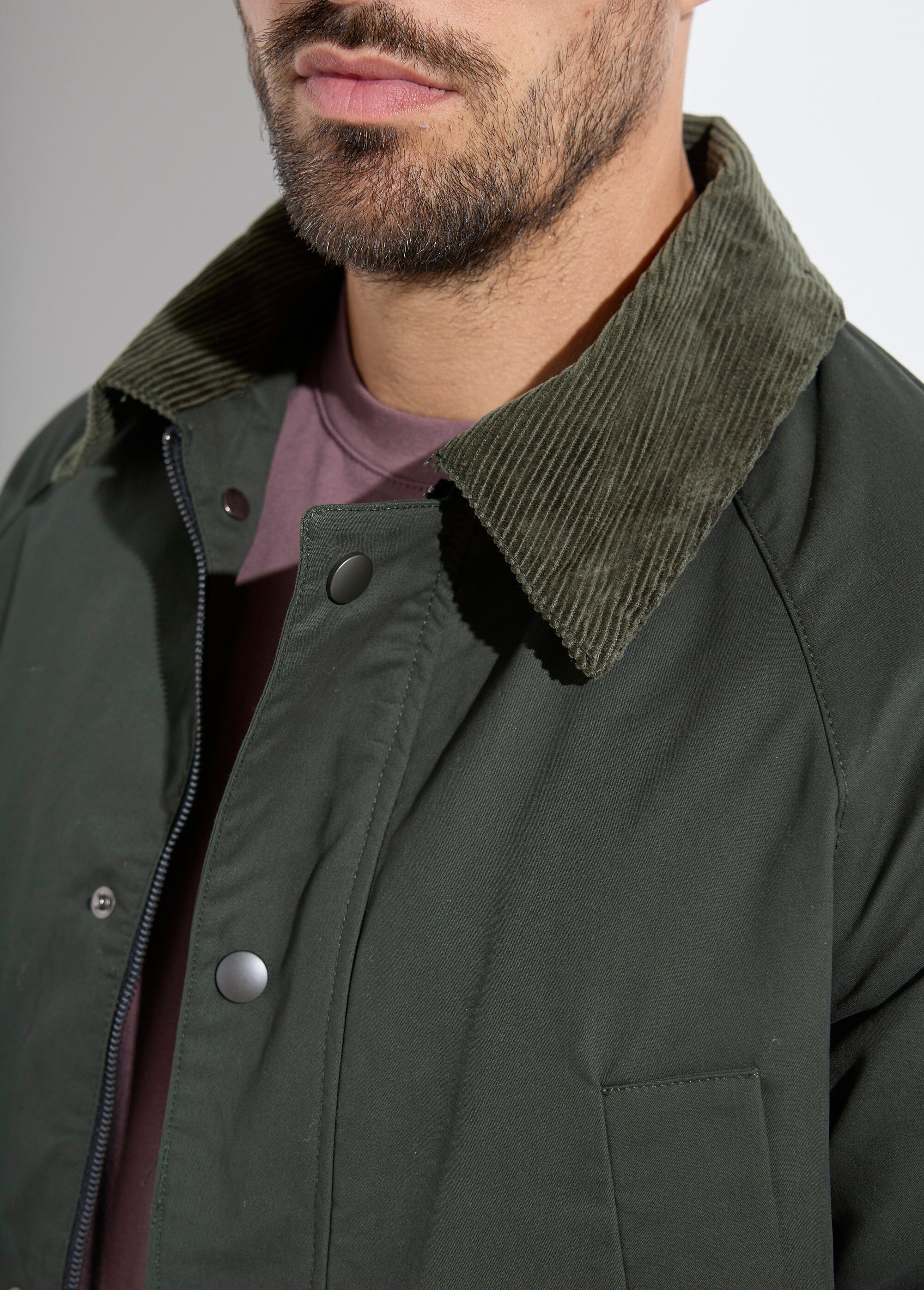 Veste anglaise chic ouatinée col velours