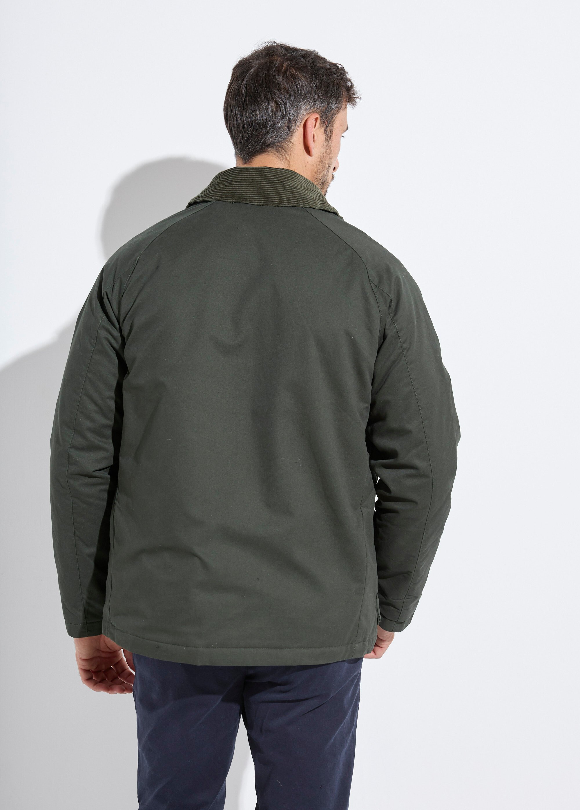 Veste anglaise chic ouatinée col velours