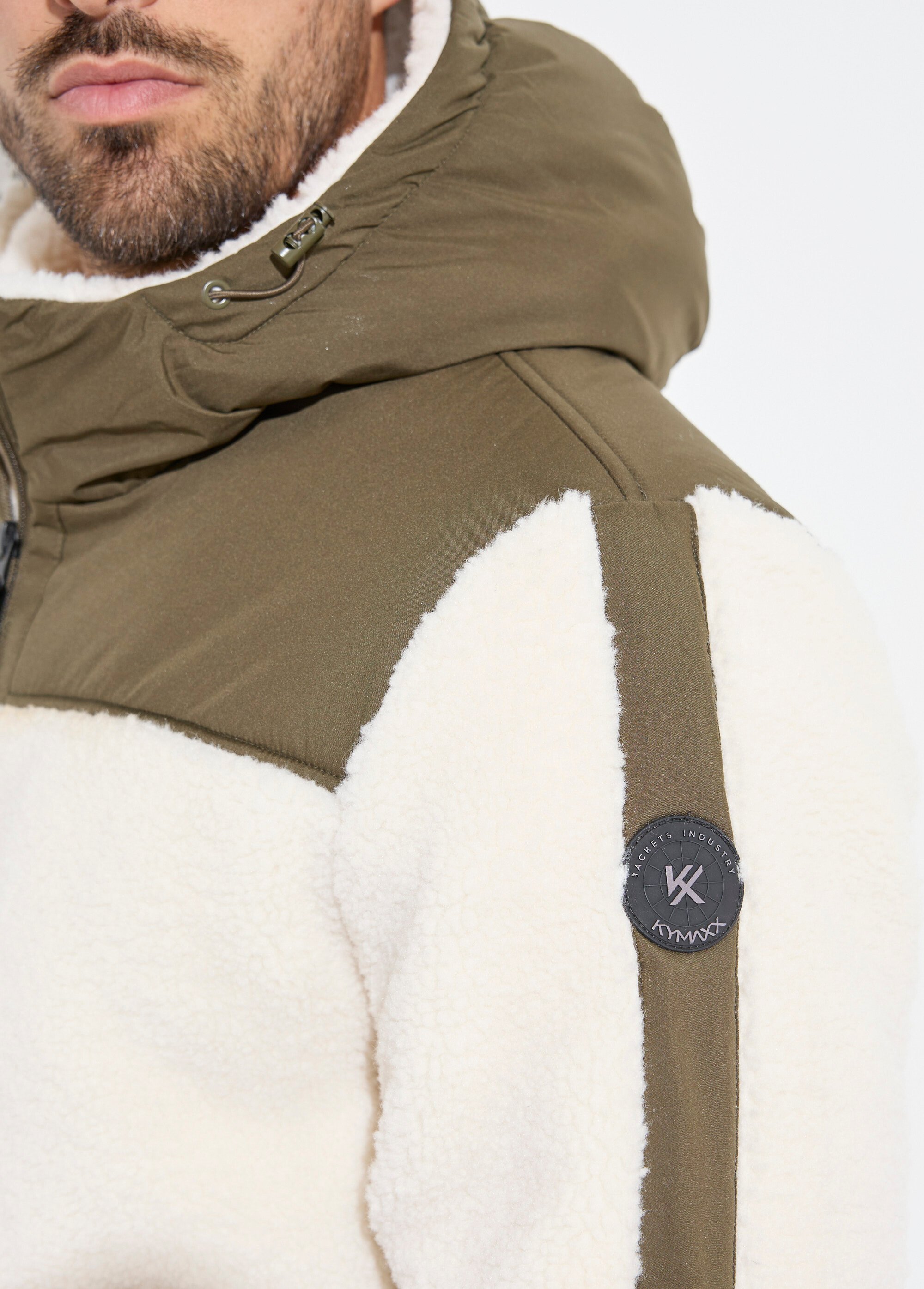 Veste chaude polaire sherpa façon moutonné Homme Vert KYM5325 DE2