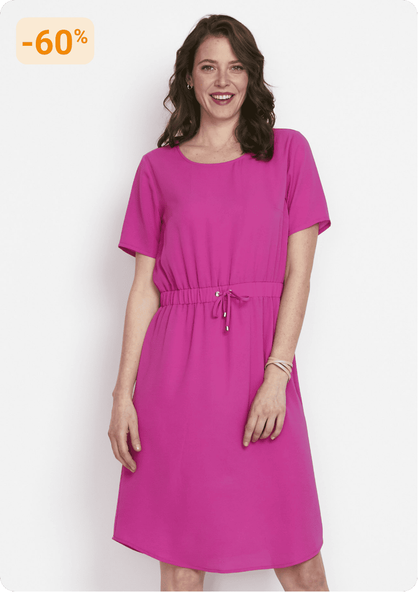 Robe courte droite taille élastiquée
