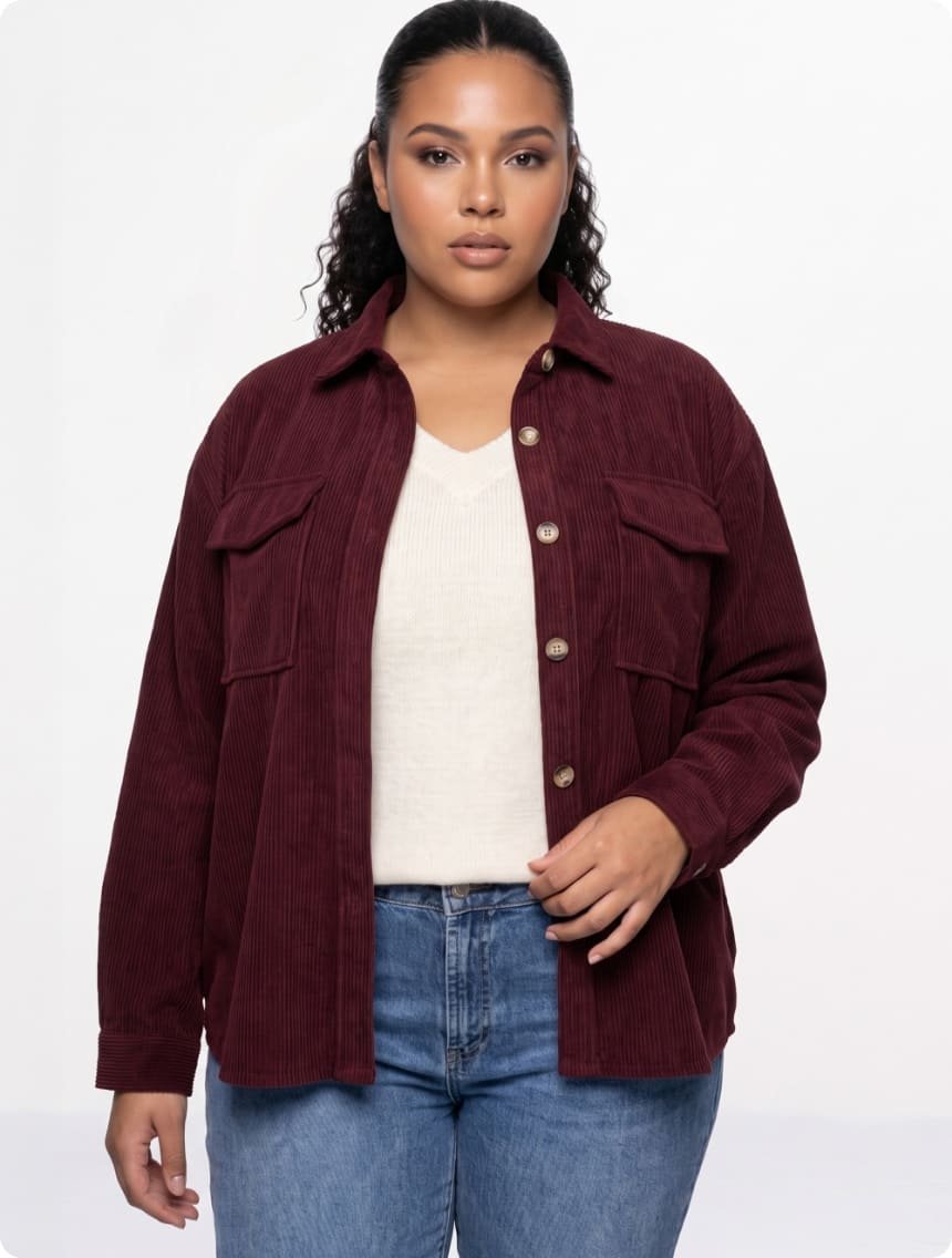 Chemise en velours grosses côtes