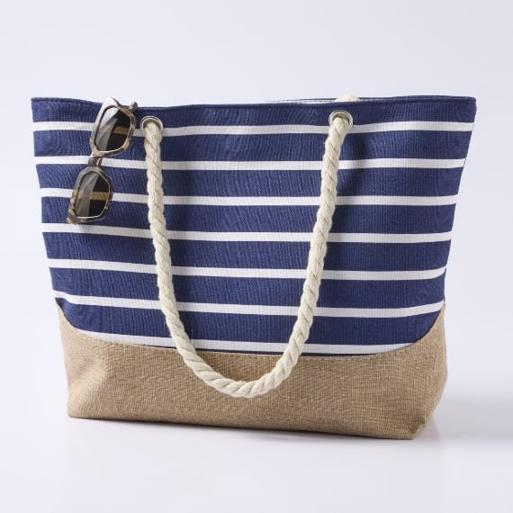 Grand sac rayé en toile, style marin