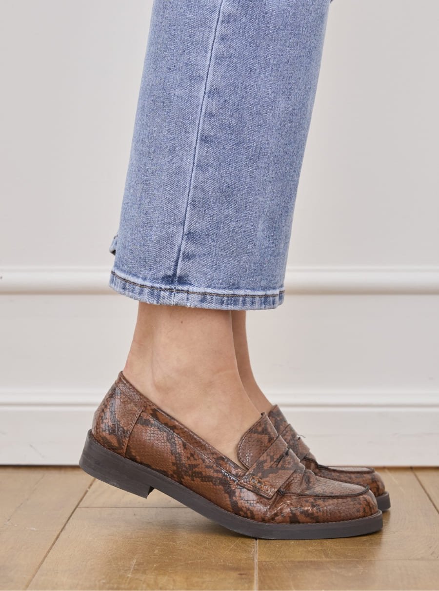 Mocassins aspect reptile petit talon