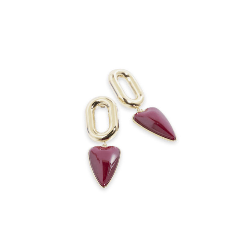 Boucle d'oreilles cœur en acier inoxydable