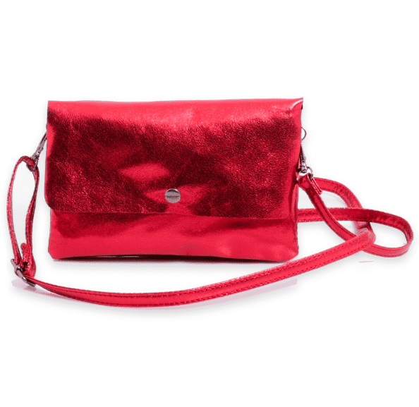 Sac pochette métallisé chic avec rabat