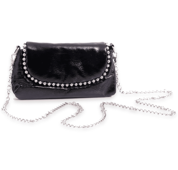 Sac pochette détails perles métallisées