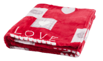 Plaid microfibre doux et chaud motif cœurs