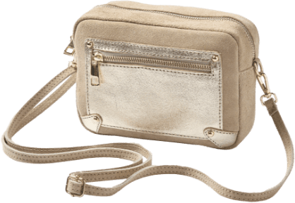 Sac cuir nubuck et métallisé rectangulaire