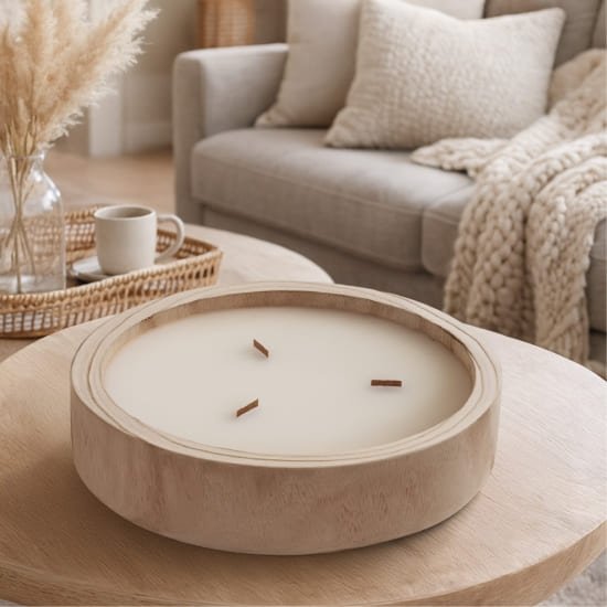 Bougie parfumée 3 mèches contenant bois