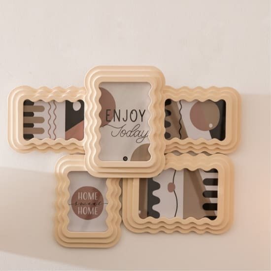 Pêle mêle formes ondulées pour 5 photos