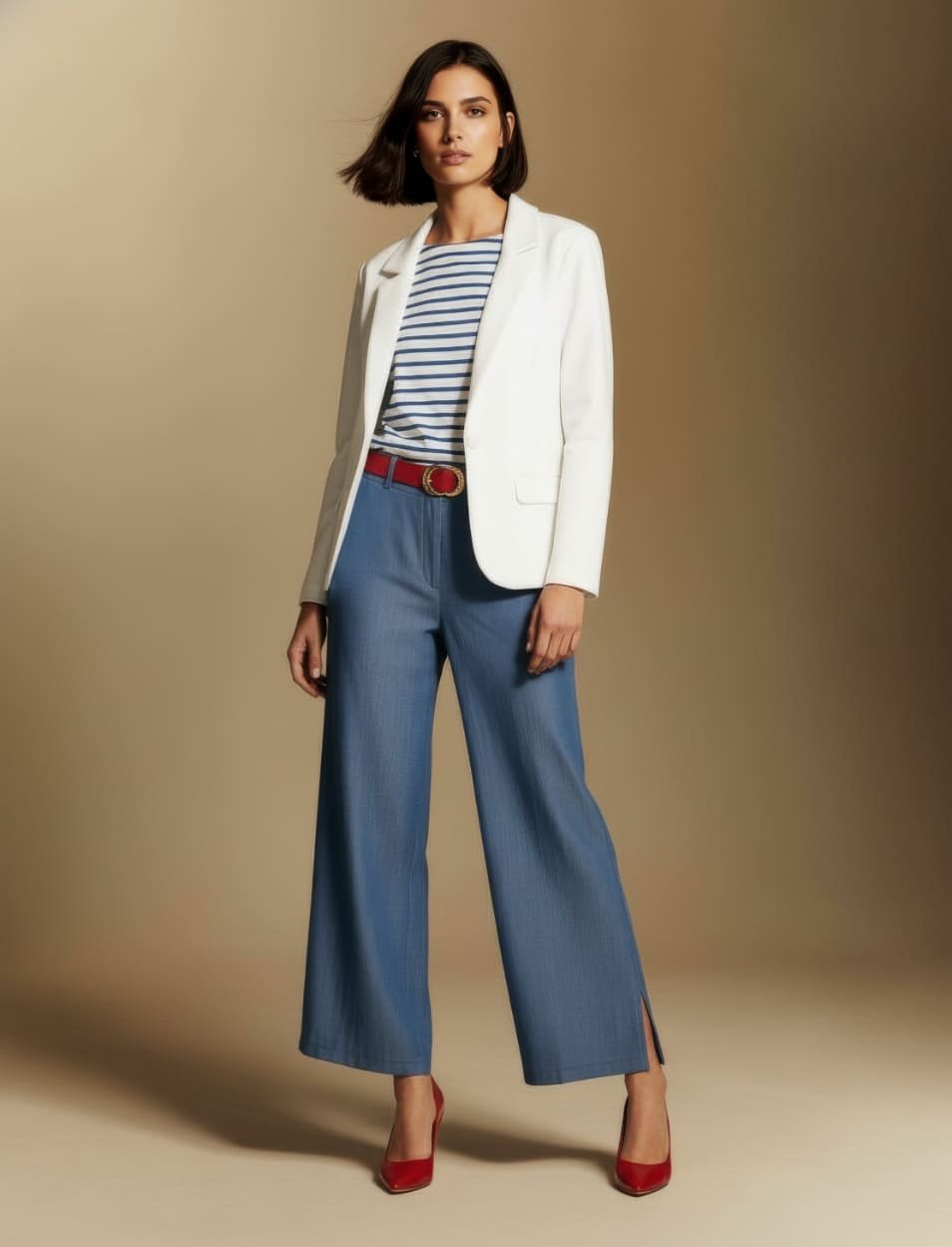 Pantalon large en lyocell ceinture élastiquée