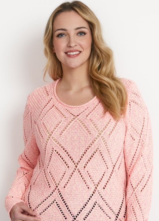 Pull maille moulinée ajourée