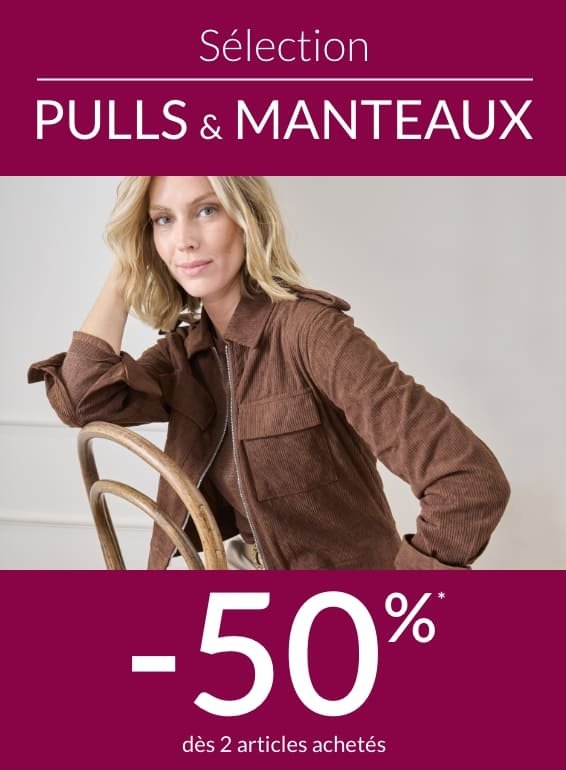 Sélection pulls et manteaux -50% dès 2 articles achetés