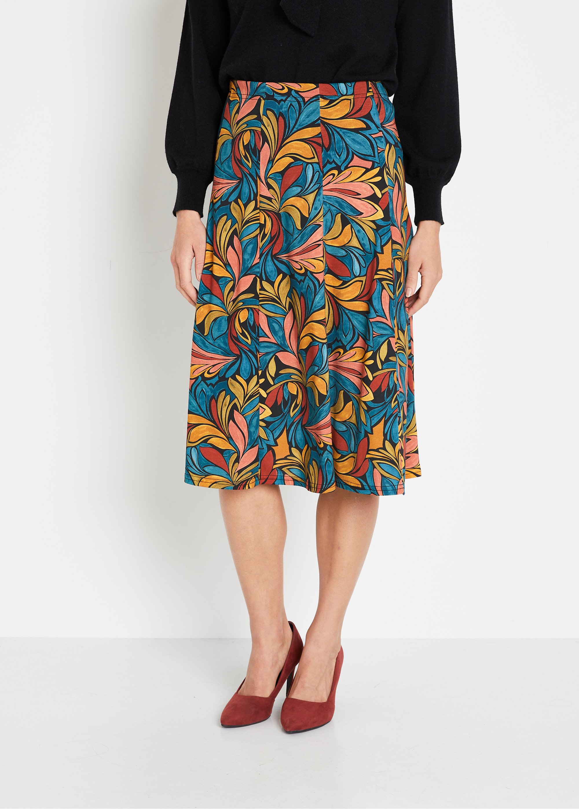 Mid length floral skirts sales