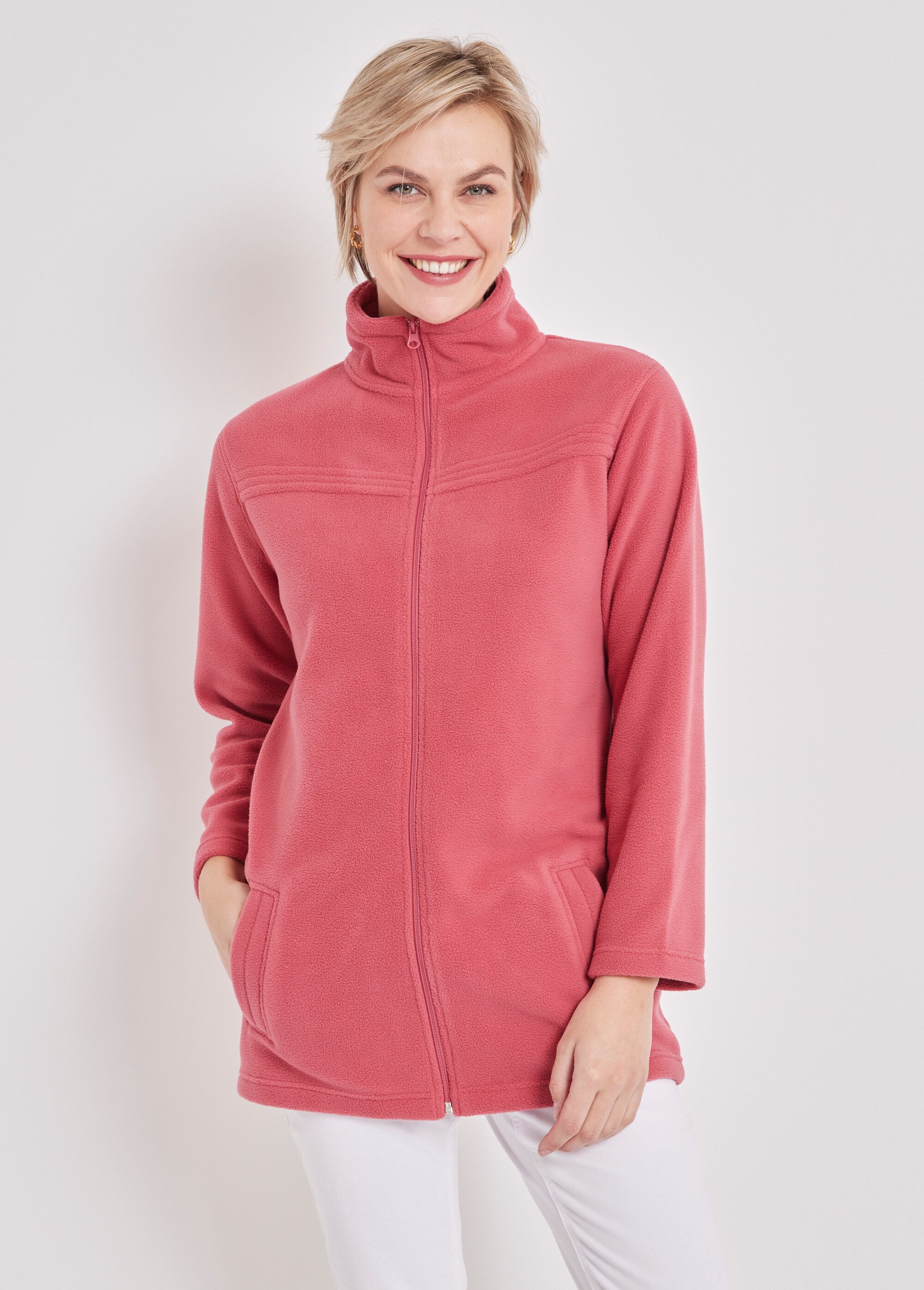 Ladies pink fleece jacket 2025